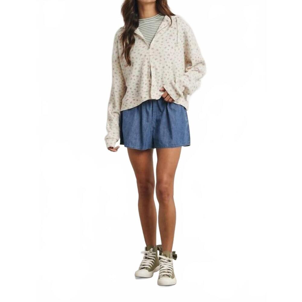 NEW WISHLIST floral waffle knit hooded jacket in cream/rose - Picture 4 of 4